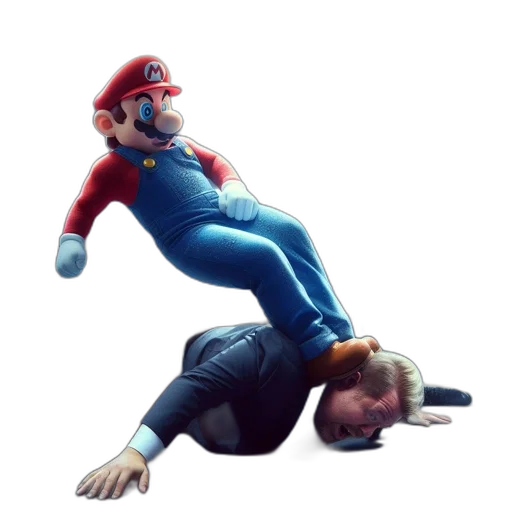 creature, animal, concept art, 3d render, wrestling, arena, mario, video transparent PNG cut-out
