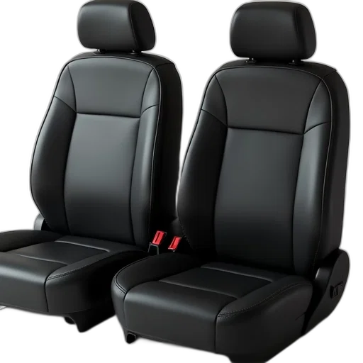 car, pair, black, plastic, seat, covers, smooth, surface transparent PNG cut-out