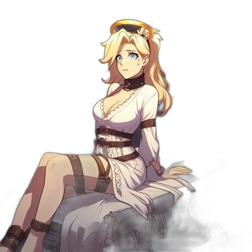 dress, staff, weapon, crown, concept art, pixel art, anime, fantasy art transparent PNG cut-out