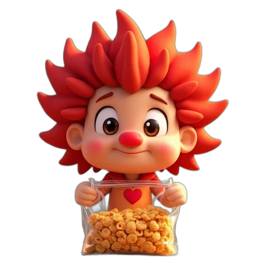 food, crown, creature, animal, 3d render, concept art, cartoon, character transparent PNG cut-out