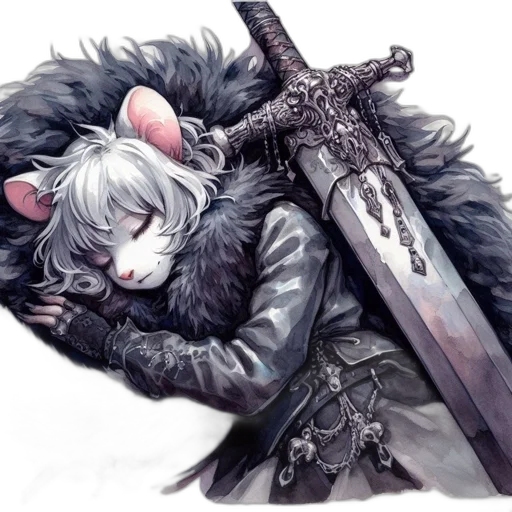 sword, weapon, staff, jacket, fantasy art, concept art, watercolor, anime transparent PNG cut-out