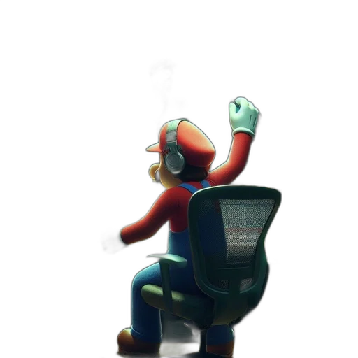 robot, furniture, staff, concept art, 3d render, pixel art, comic book art, mario transparent PNG cut-out