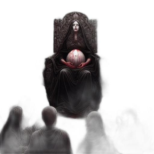 creature, crown, mask, hair, concept art, fantasy art, comic book art, pixel art transparent PNG cut-out