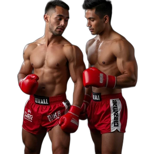 twins, thailand, boxing, trunks transparent PNG cut-out