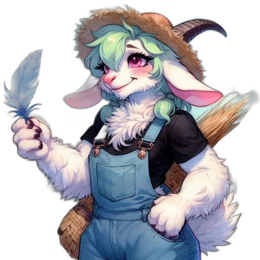 staff, weapon, hat, animal, fantasy art, pixel art, watercolor, concept art transparent PNG cut-out