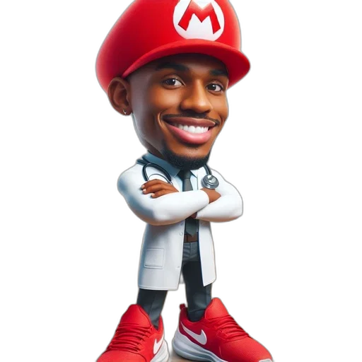 hat, 3d render, concept art, cartoon, photorealistic, rendered, character, human-mario transparent PNG cut-out