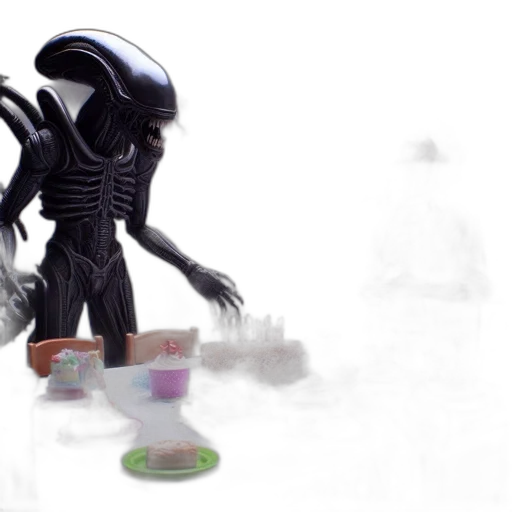 creature, food, concept art, 3d render, outer space, festive, birthday, party transparent PNG cut-out