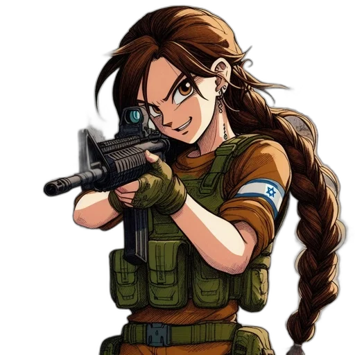 weapon, staff, pixel art, anime, cartoon, concept art, determined, female transparent PNG cut-out