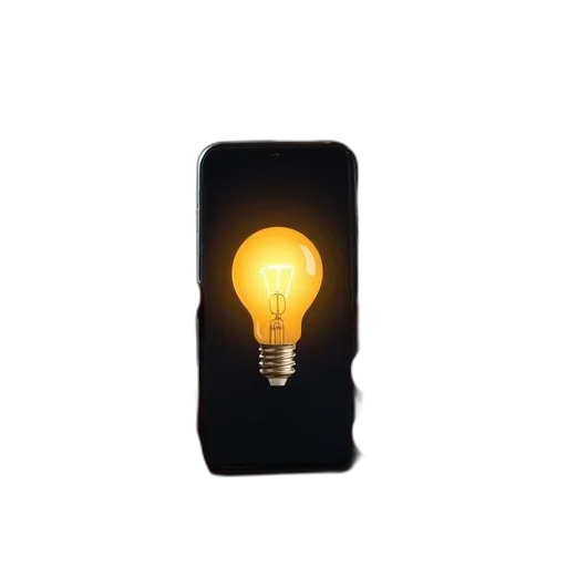 bottle, person, holding, smartphone, displaying, app, light, bulb transparent PNG cut-out