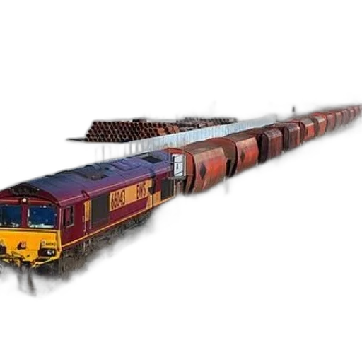 weapon, concept art, photorealistic, 3d render, freight, train, number, 66043 transparent PNG cut-out
