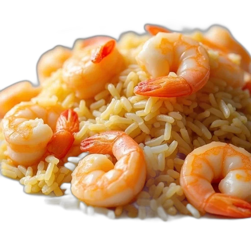 food, photorealistic, close-up, view, plate, primarily, consisting, rice transparent PNG cut-out