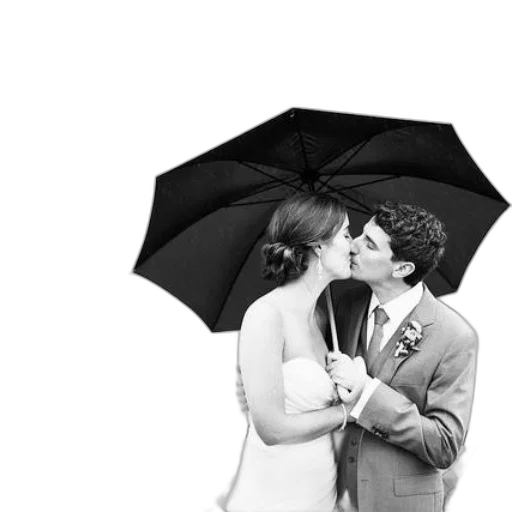 umbrella, hat, photorealistic, 3d render, rain, fog, monochrome, black-and-white transparent PNG cut-out