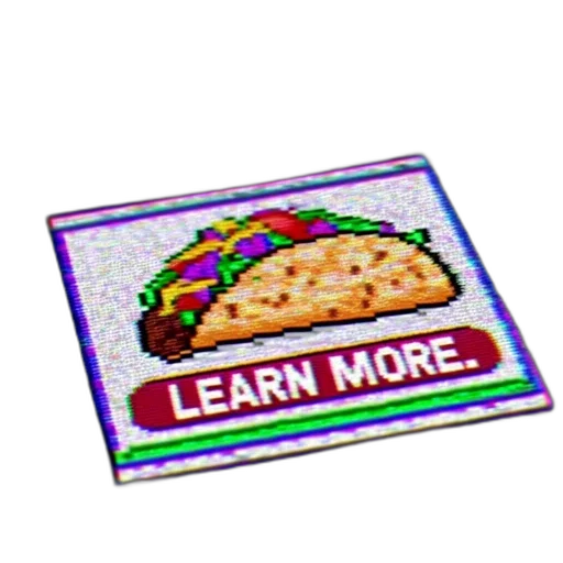 food, jacket, hat, weapon, pixel art, vaporwave, 3d render, image transparent PNG cut-out