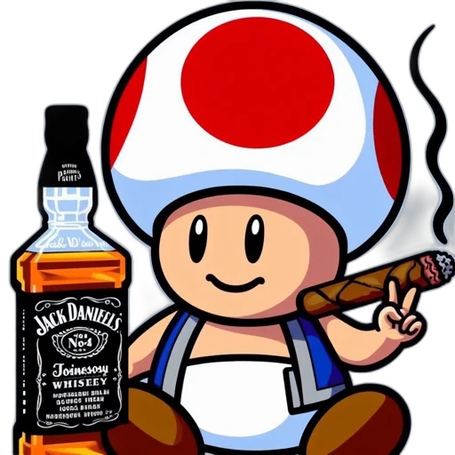 bottle, hat, pixel art, concept art, 3d render, fantasy art, toad, character transparent PNG cut-out