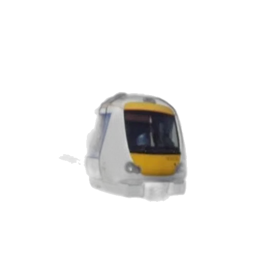 robot, car, 3d render, yellow, white, train, parked, platform transparent PNG cut-out