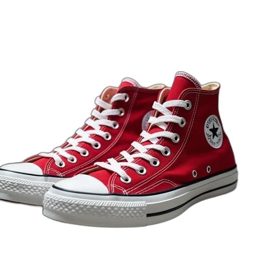 shoes, 3d render, photorealistic, concept art, red, converse, all, star transparent PNG cut-out