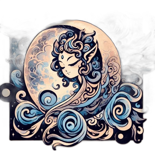 dragon, jewelry, staff, mask, fantasy art, watercolor, concept art, anime transparent PNG cut-out