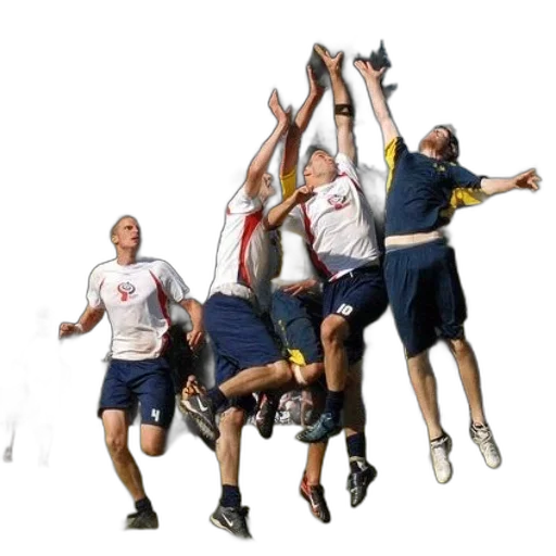 staff, group, men, playing, frisbee, field transparent PNG cut-out