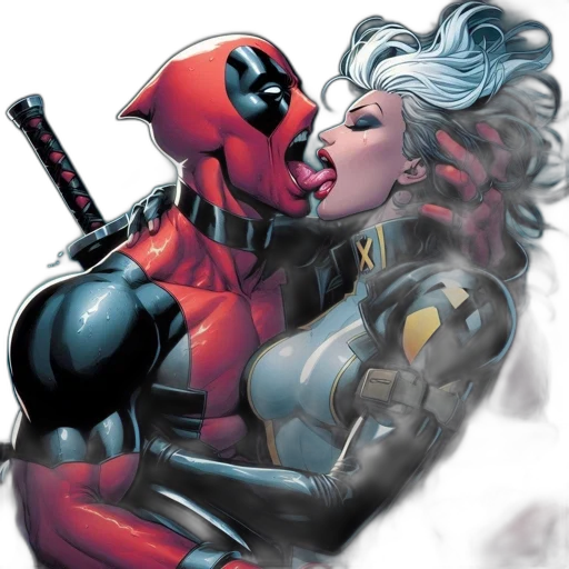 comic book art, concept art, fire, two, animated, characters, interact, intimate transparent PNG cut-out