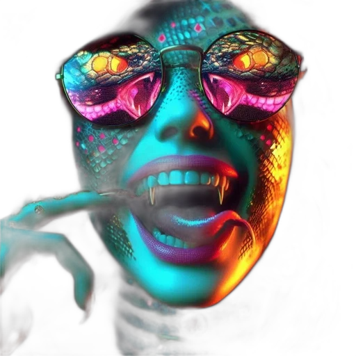 mask, face, 3d render, vaporwave, cyberpunk, photorealistic, neon lights, neon transparent PNG cut-out