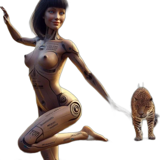 robot, creature, animal, concept art, 3d render, fantasy art, comic book art, outer space transparent PNG cut-out