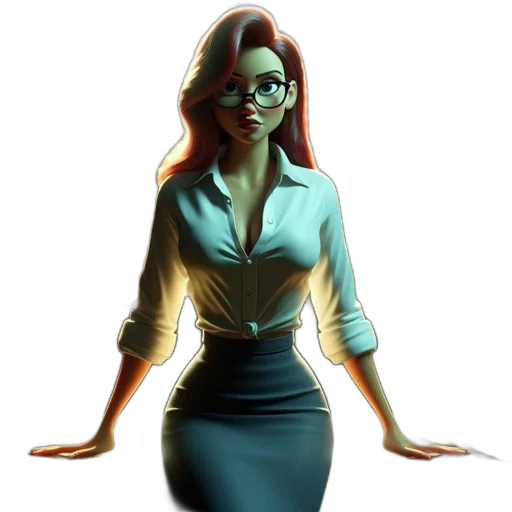 dress, staff, robot, concept art, comic book art, 3d render, fantasy art, animated transparent PNG cut-out