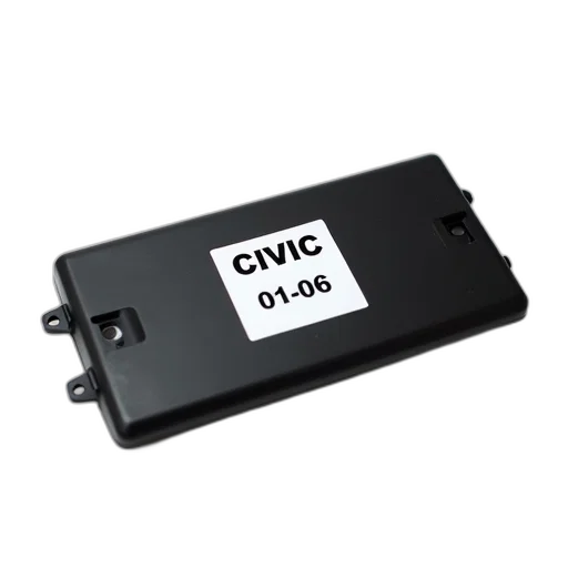 black, plastic, car, part, white, sticker, reads, civic transparent PNG cut-out