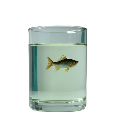 food, animal, photorealistic, 3d render, underwater, small, fish, floating transparent PNG cut-out