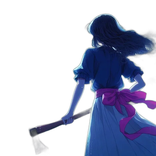 sword, weapon, staff, dress, concept art, fantasy art, anime, vaporwave transparent PNG cut-out