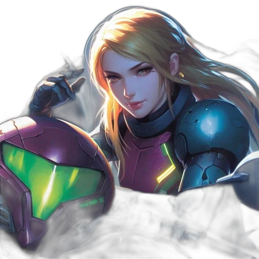 robot, weapon, sword, face, concept art, fantasy art, comic book art, anime transparent PNG cut-out