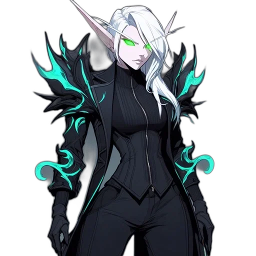 staff, jacket, weapon, concept art, fantasy art, pixel art, cyberpunk, dark transparent PNG cut-out