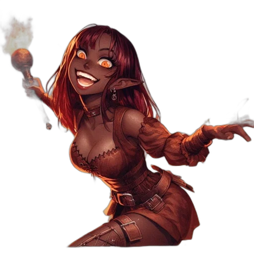 staff, fantasy art, concept art, comic book art, pixel art, fire, dark, earth tones transparent PNG cut-out