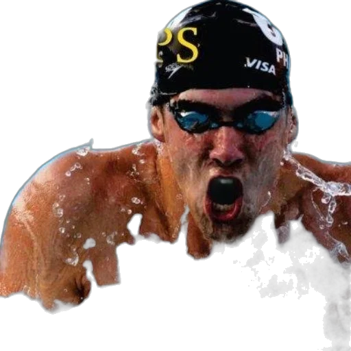 photorealistic, book, cover, featuring, michael, phelps, title, anything transparent PNG cut-out