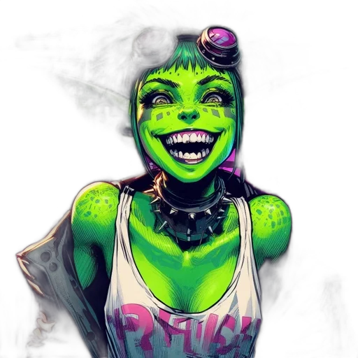 face, mask, comic book art, concept art, fantasy art, cyberpunk, neon lights, neon transparent PNG cut-out