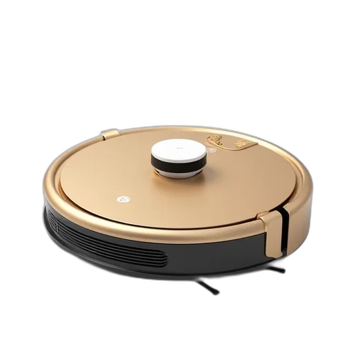robot, jewelry, 3d render, gold, robotic, vacuum, cleaner, white transparent PNG cut-out