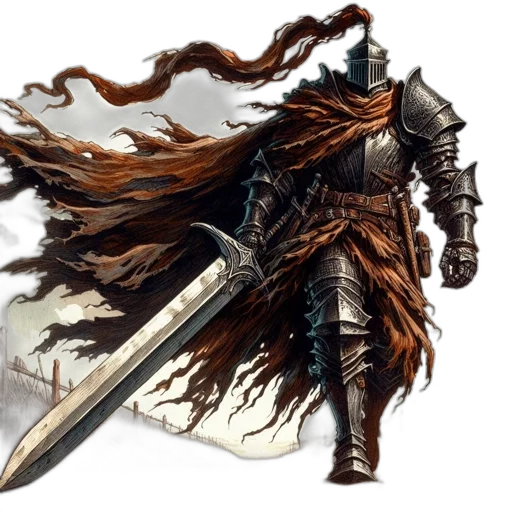 sword, weapon, staff, hair, fantasy art, concept art, comic book art, photorealistic transparent PNG cut-out