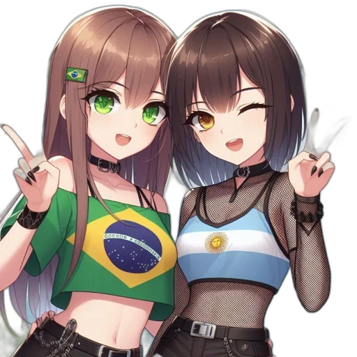 robot, anime, pixel art, cyberpunk, fantasy art, two, cheerful, female transparent PNG cut-out