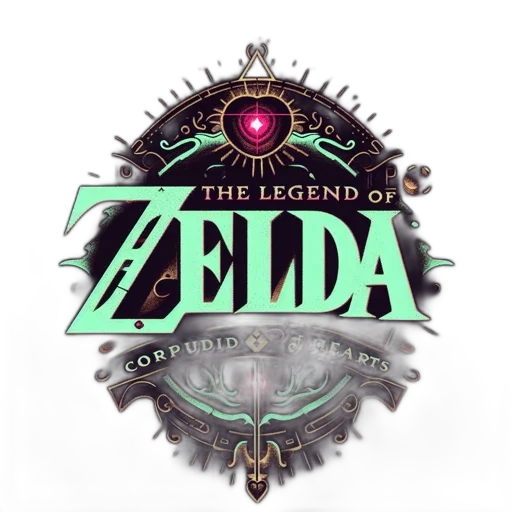 concept art, 3d render, pixel art, fantasy art, legend, zelda, corpudid, hearts transparent PNG cut-out