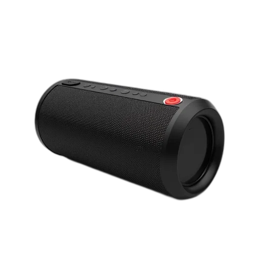 weapon, 3d render, black, portable, bluetooth, speaker, textured, surface transparent PNG cut-out