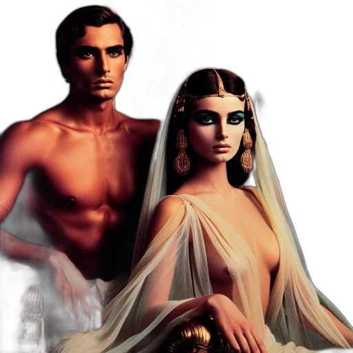 comic book art, concept art, fantasy art, photorealistic, underwater, ancient, egyptian, couple transparent PNG cut-out