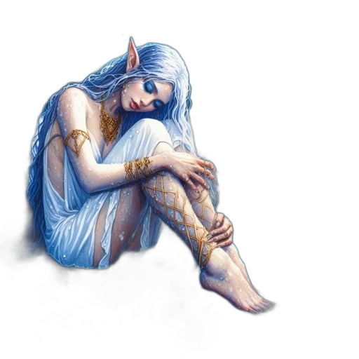 dragon, fantasy art, concept art, watercolor, pixel art, blue, pastel, elven transparent PNG cut-out