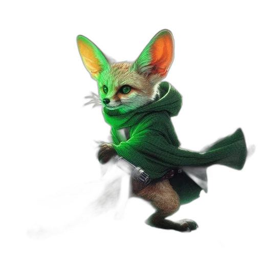 staff, animal, creature, jacket, concept art, fantasy art, 3d render, watercolor transparent PNG cut-out