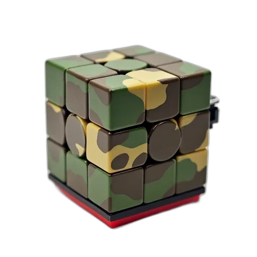 furniture, 3d render, earth tones, green, small, square-shaped, rubik, cube transparent PNG cut-out