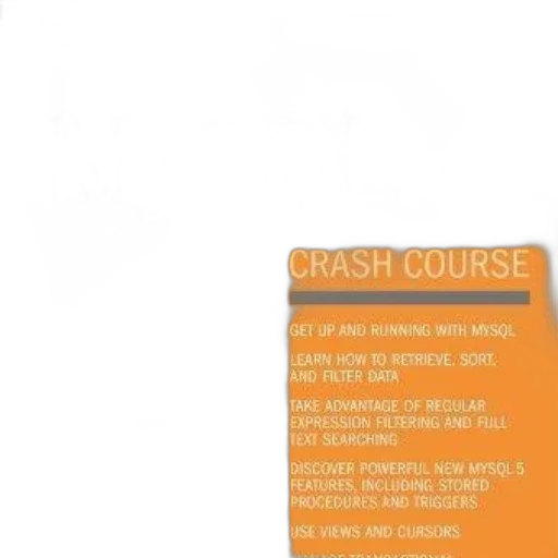 jacket, mysql, crash, course, book, cover, orange, background transparent PNG cut-out
