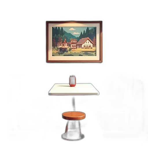 furniture, staff, food, concept art, 3d render, watercolor, photorealistic, forest transparent PNG cut-out