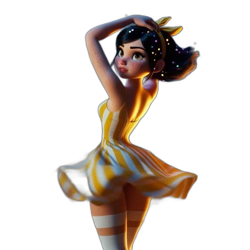 dress, 3d render, concept art, fantasy art, cartoon, underwater, animated, female transparent PNG cut-out