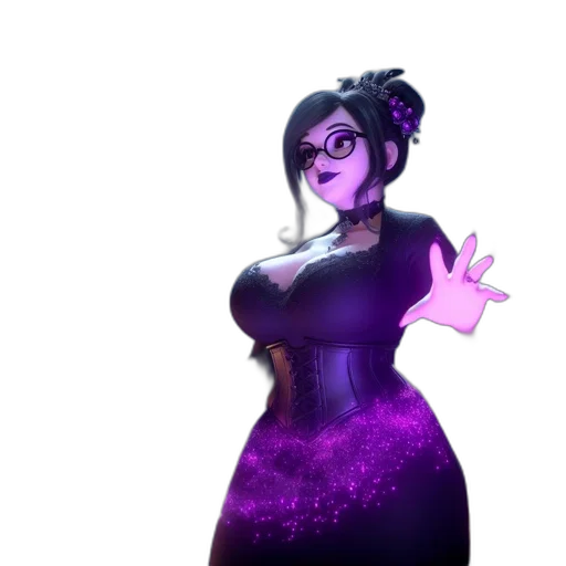 dress, staff, robot, concept art, fantasy art, 3d render, comic book art, outer space transparent PNG cut-out