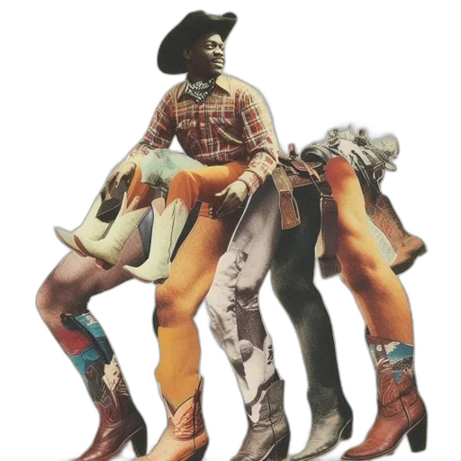 shoes, hat, concept art, earth tones, man, cowboy, shirt, scarf transparent PNG cut-out