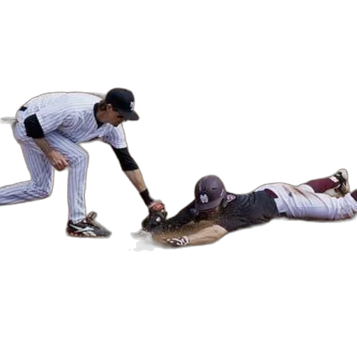 baseball, player, slides, into, second, base, while, another transparent PNG cut-out