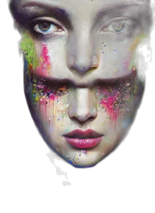 face, mask, crown, photorealistic transparent PNG cut-out